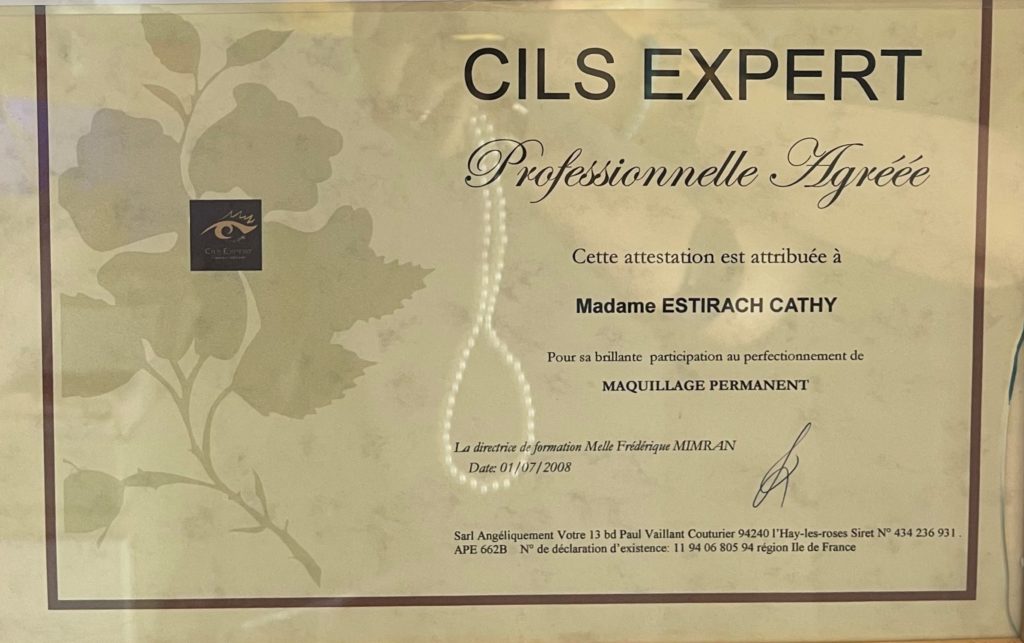 Diplôme Cils expert Perpignan • Antinea